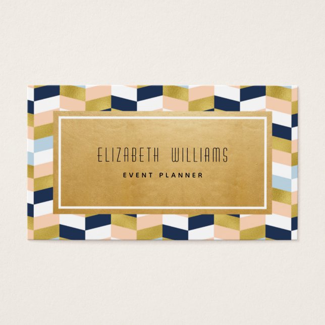 Business Card für moderne geometrische Veranstaltu (Vorderseite)