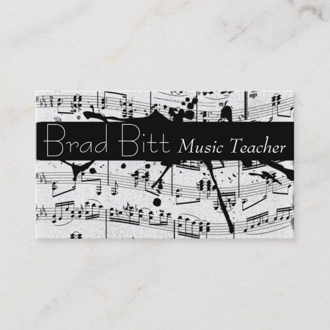 Business Card für moderne Musiklehrer Visitenkarte (Vorderseite)