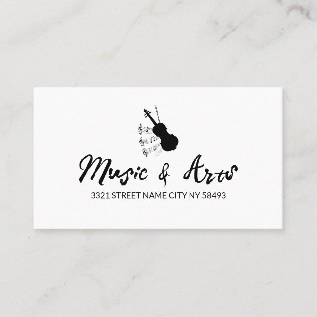 Business Card für Music Studio Instructor Visitenkarte (Vorderseite)