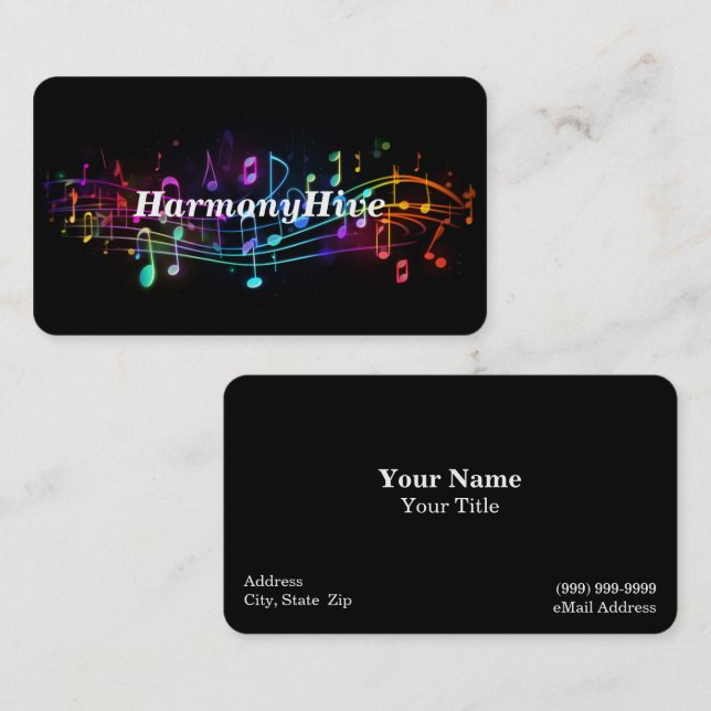 Business Card für Musikunterricht Visitenkarte (Vorne/Hinten)