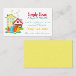 Business Card für niedliche Hausreinigung Visitenkarte