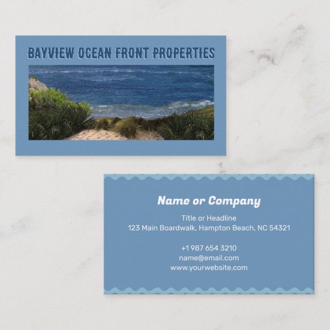 Business Card für Ocean Front Properties Visitenkarte (Vorne/Hinten)