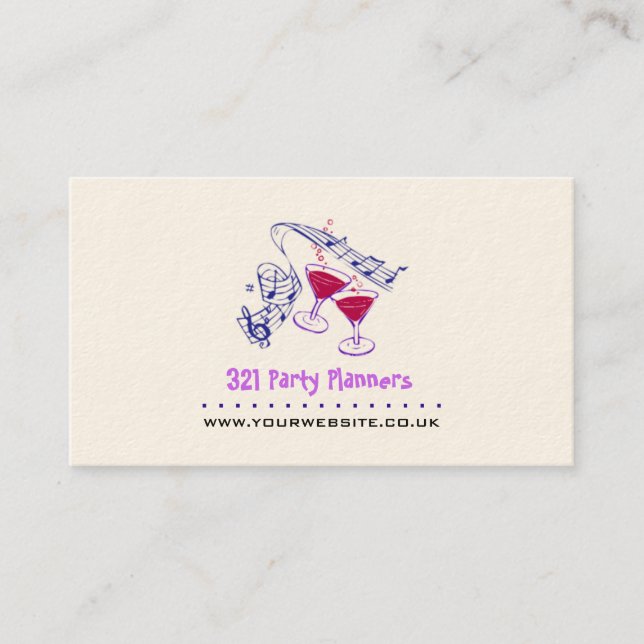 Business Card für Party/Veranstaltungsplaner Visitenkarte (Vorderseite)