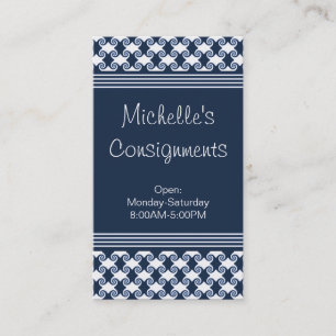 Business Card für raffinierte Wirbel, Navy Blue Visitenkarte