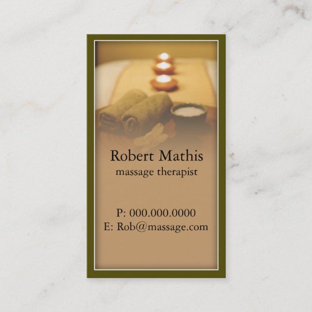 Business Card für ruhige Massagetherapeuten Terminkarte (Vorderseite)