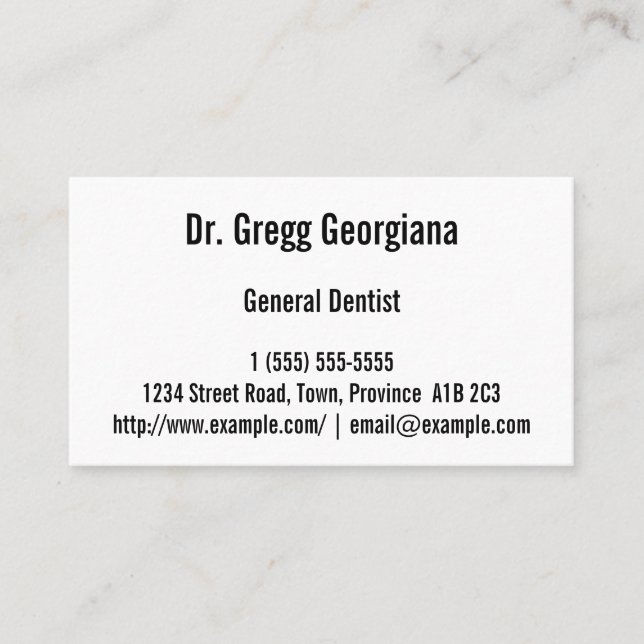 Business Card für schlichte und einfache Zahnärzte Visitenkarte (Vorderseite)