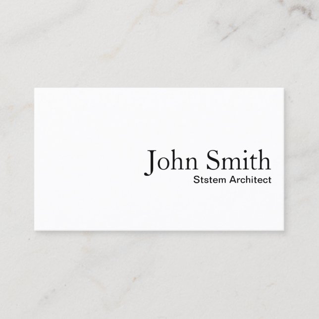 Business Card für schlichte weiße Systemarchitektu Visitenkarte (Vorderseite)