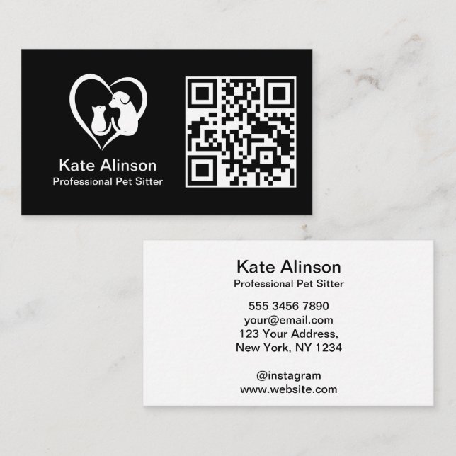 Business Card für Schwarz und Weiß Visitenkarte (Vorne/Hinten)