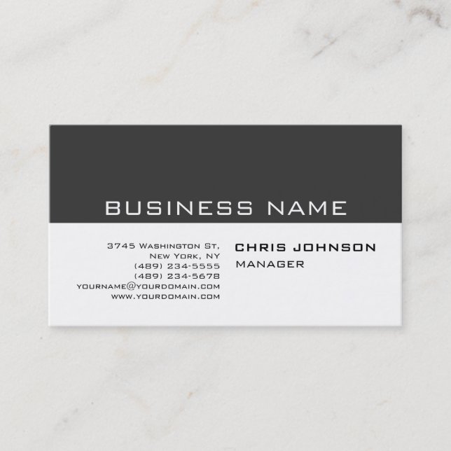 Business-Card für Schwarz/Weiß-Grau-Clear-Manager Visitenkarte (Vorderseite)