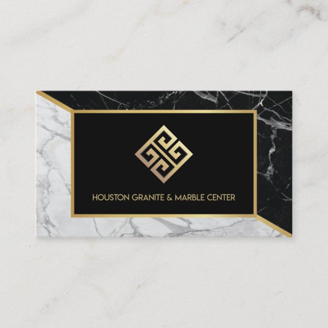Business Card für Schwarz-Weiß-Marmor Visitenkarte (Vorderseite)