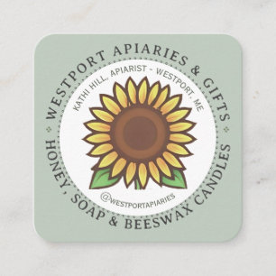 Business Card für Sonnenblumenhoney & HIve Product Quadratische Visitenkarte