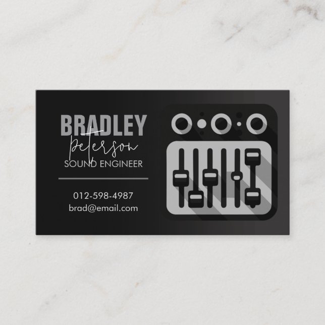 Business Card für Sound Engineering Audio Engineer Visitenkarte (Vorderseite)