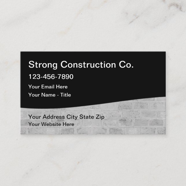 Business Card für Strong Construction Services Visitenkarte (Vorderseite)