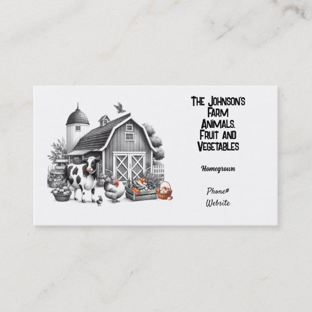 Business Card für tierisches Obst und Gemüse Visitenkarte (Vorderseite)
