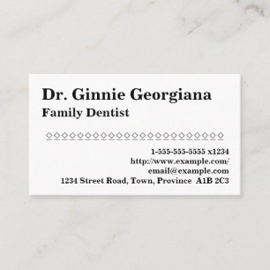 Business Card für unterbewertete Familienzahnärzte Visitenkarte