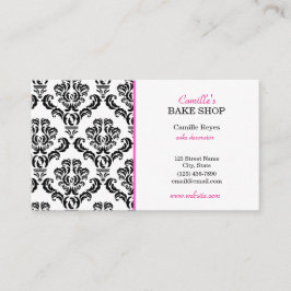 Business Card für Vintage Backwaren in Rosa und Sc Visitenkarte