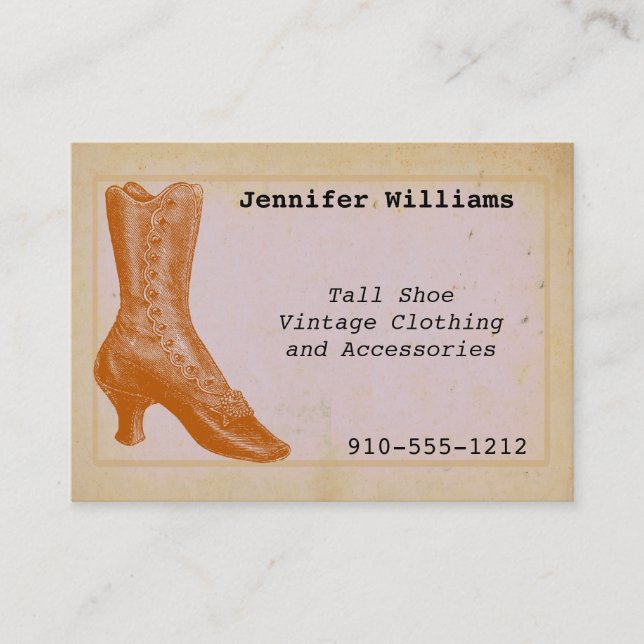 Business Card für Vintage Bekleidungsstifte Visitenkarte (Vorderseite)