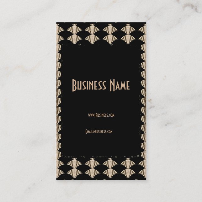 Business Card Gold Schwarz Art Deco Visitenkarte (Vorderseite)
