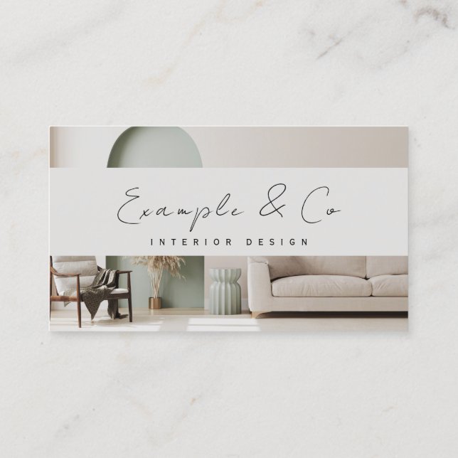 Business Card, Interior Design Foto individuell an Visitenkarte (Rückseite)