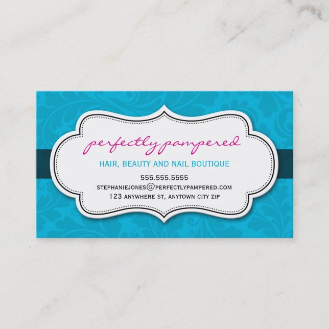 BUSINESS CARD Klasse geblüht Aqua Blue Visitenkarte (Vorderseite)