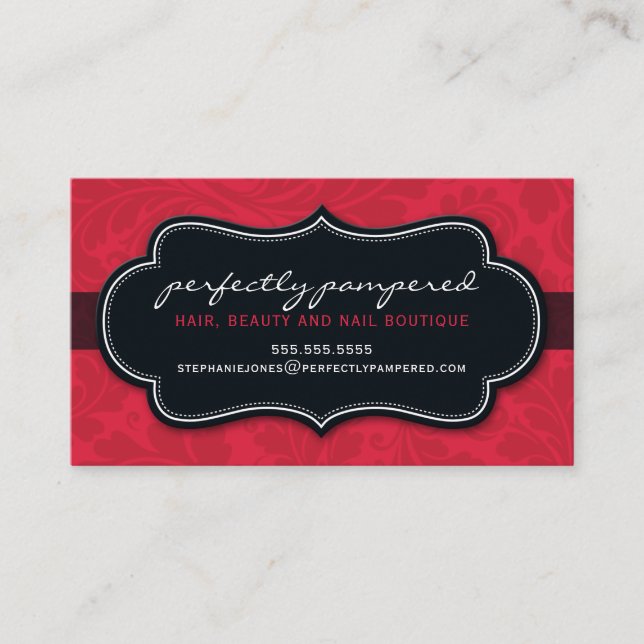 BUSINESS CARD Klasse geblüht Kirschrot schwarz Visitenkarte (Vorderseite)