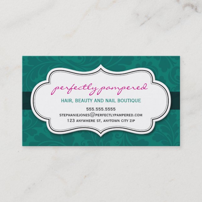 BUSINESS CARD Klasse geblüht smaragdrosa schwarz Visitenkarte (Vorderseite)