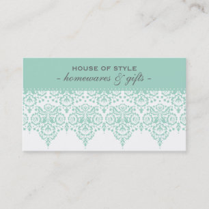 BUSINESS CARD Klassischer Damast Minze grün Visitenkarte