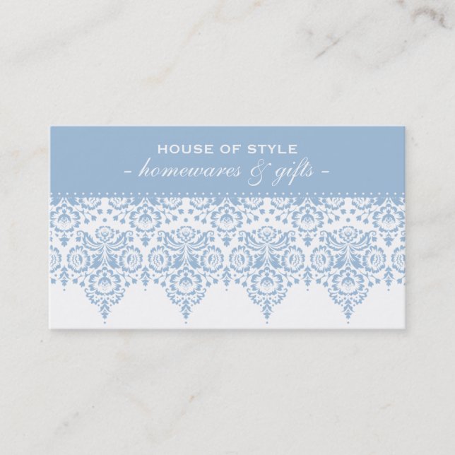 BUSINESS CARD Klassischer Damast Pastellblass Visitenkarte (Vorderseite)