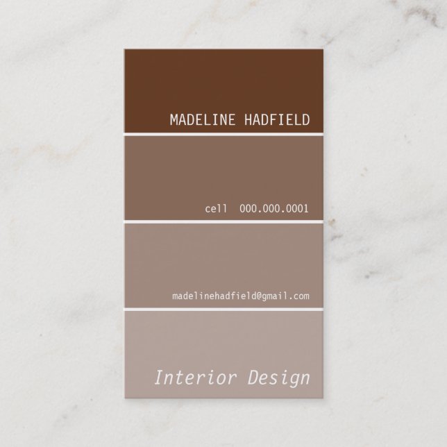 BUSINESS CARD Lackchip Schokoladenbraun beobachten Visitenkarte (Vorderseite)