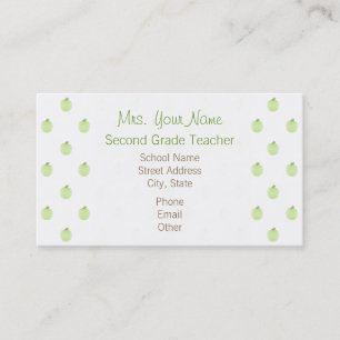 Business Card Lehrer - Grünes Muster für Apple Visitenkarte