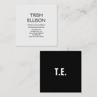 Business Card Minimalistischer Vorlagenschwarz Quadratische Visitenkarte