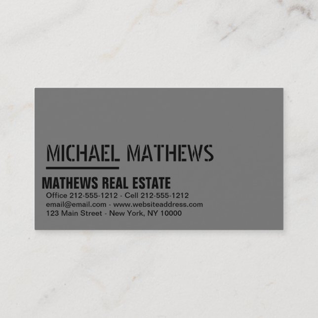 Business Card Minimalistischer Vorlagenschwarz Visitenkarte (Rückseite)