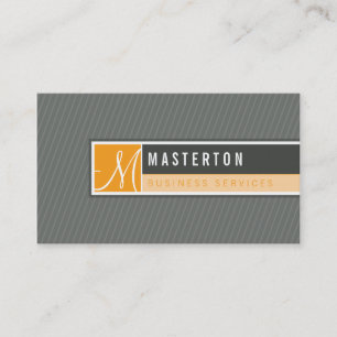 BUSINESS CARD Moderne blockierte monogramm orange  Visitenkarte