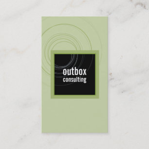 BUSINESS CARD Moderne Box monogramm schwarz grün Visitenkarte