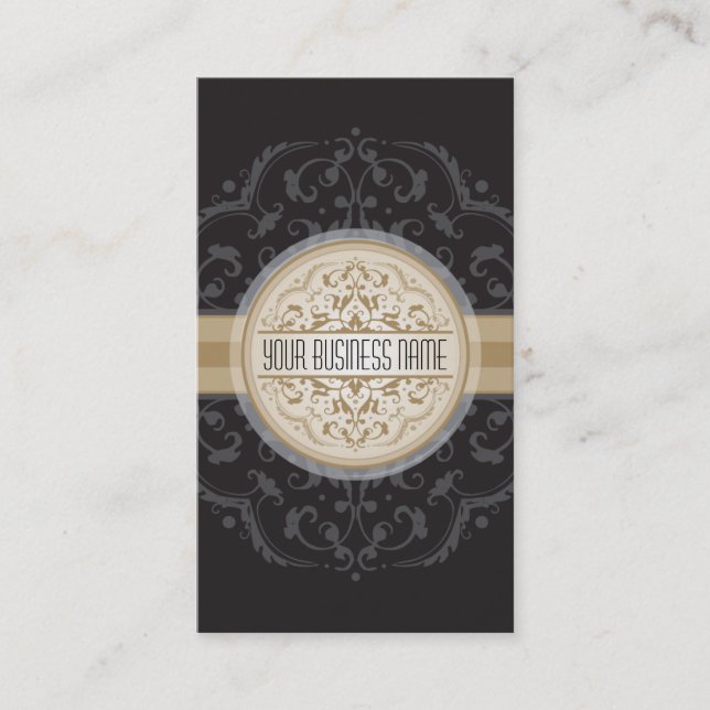 BUSINESS CARD Moderne Orientalkarte Mandala Schwar Visitenkarte (Vorderseite)