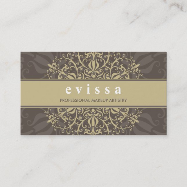 BUSINESS CARD Moderne, verzierte goldbraun Visitenkarte (Vorderseite)
