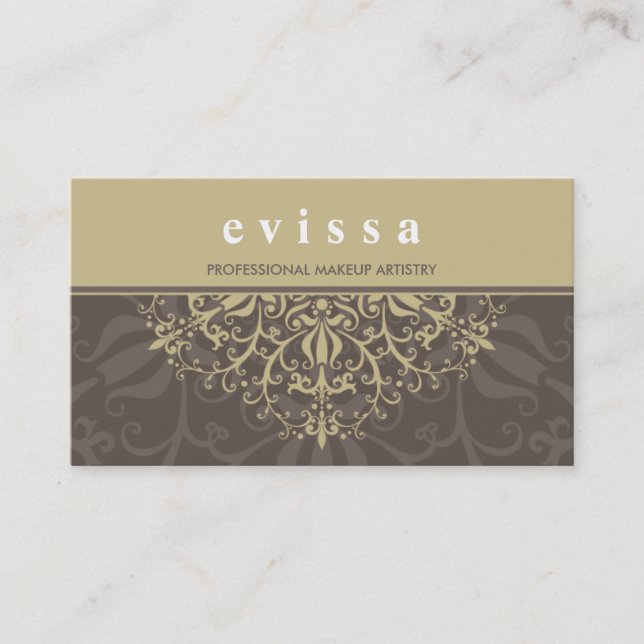 BUSINESS CARD Moderne, verzierte goldbraun Visitenkarte (Vorderseite)