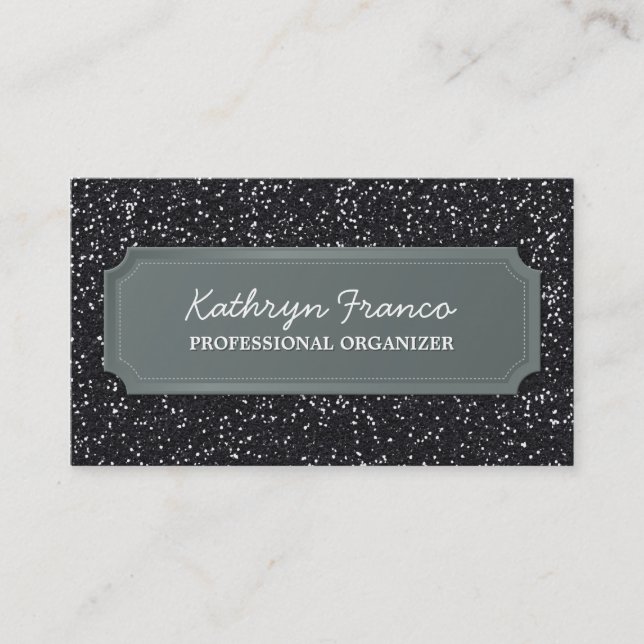 BUSINESS CARD Moderner, fett funkelnd Glitzer Visitenkarte (Vorderseite)