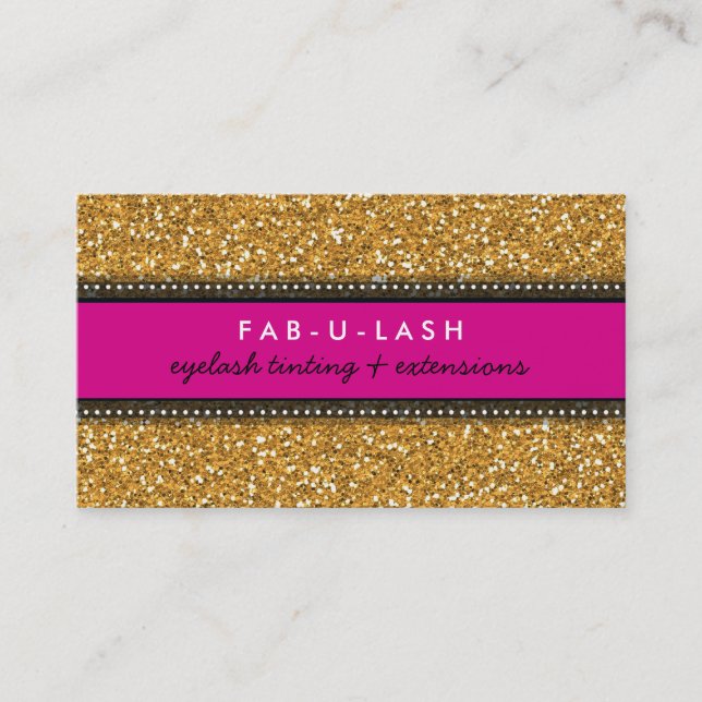 BUSINESS CARD Moderner Glitzer in rosa Edelgold Visitenkarte (Vorderseite)