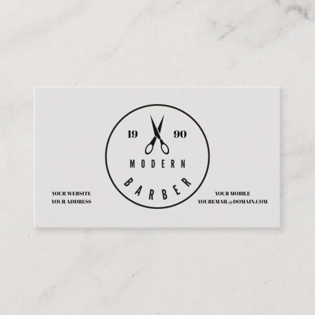 Business Card "Modernes Barber" Visitenkarte (Vorderseite)