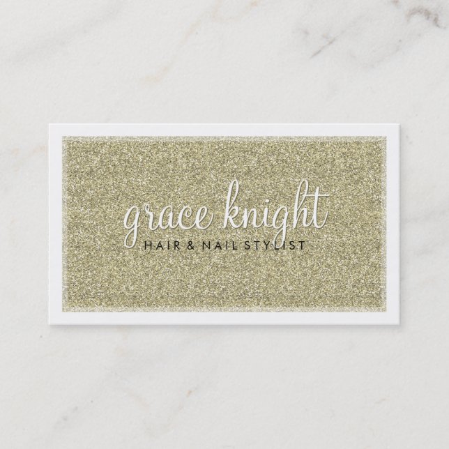 BUSINESS CARD Modernes Glitzer Gold Visitenkarte (Vorderseite)