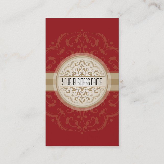 BUSINESS CARD Modernes, orientalisches Mandala rot Visitenkarte (Vorderseite)