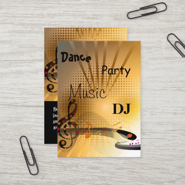Business Card Music DJ Dance Party Visitenkarte (Vorderseite/Rückseite Beispiel)