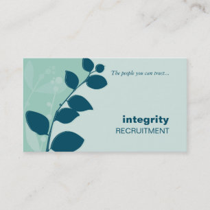 BUSINESS CARD Natur Blattwerk Silhouette Minze aqu Visitenkarte