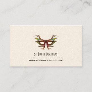 Business Card Party/Event-Planer (Maskenmotiv) Visitenkarte