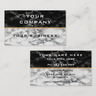 Business Card personalisiert Schwarz/Weiß-Marmor Visitenkarte