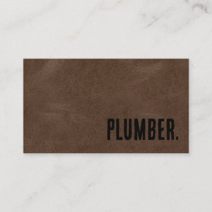Business Card Premier Brown Imitats Leather Plumbe Visitenkarte