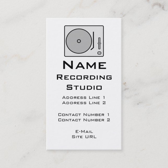 Business Card Recording Studio Visitenkarte (Vorderseite)