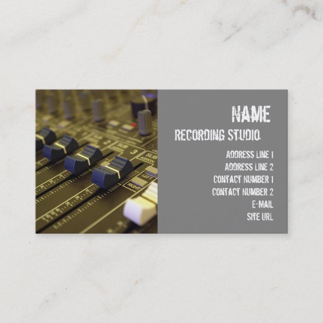 Business Card Recording Studio Visitenkarte (Vorderseite)