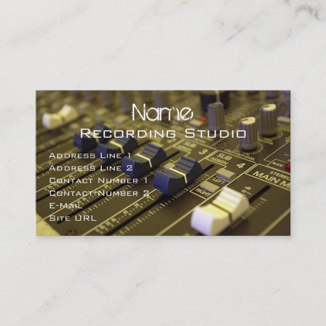 Business Card Recording Studio Visitenkarte (Vorderseite)